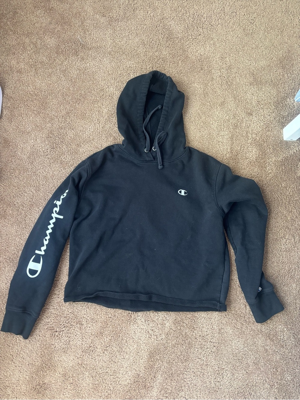 Youth Large Black Champion Cropped Hoodie